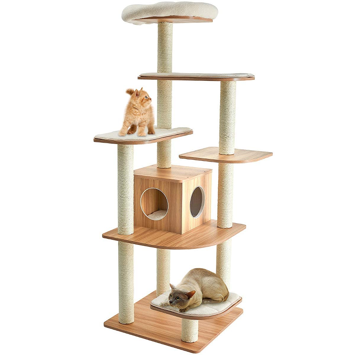 Tangkula 69 Inch Tall Cat Tree with Sisal Rope Scratching Posts